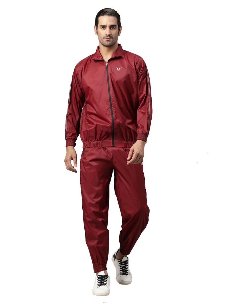 Invincible Men's Sauna Suit (Deep Red Pro Deluxe, XL) - Image 1