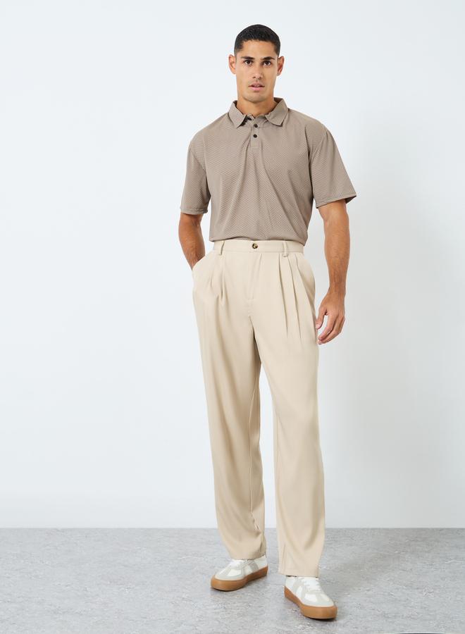 Styli Regular Tit Textured Polo with Button Placket - Image 2