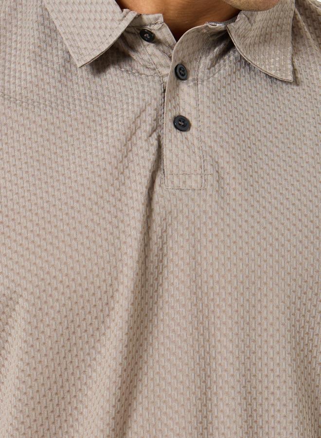 Styli Regular Tit Textured Polo with Button Placket - Image 3