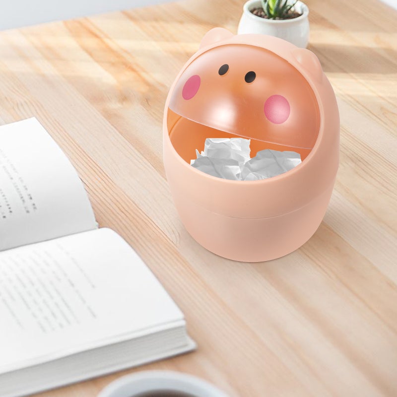 1Pc Desktop Trash Can Cartoon Wastebasket Rubbish Storage Bin for Home ( ) - Image 4