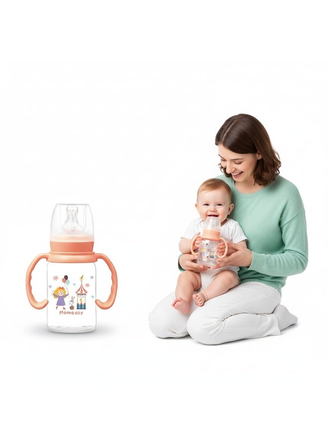 Momeasy Standard Feeding Bottle with Handles – 4oz / 120ml 44603 Orange - Image 2
