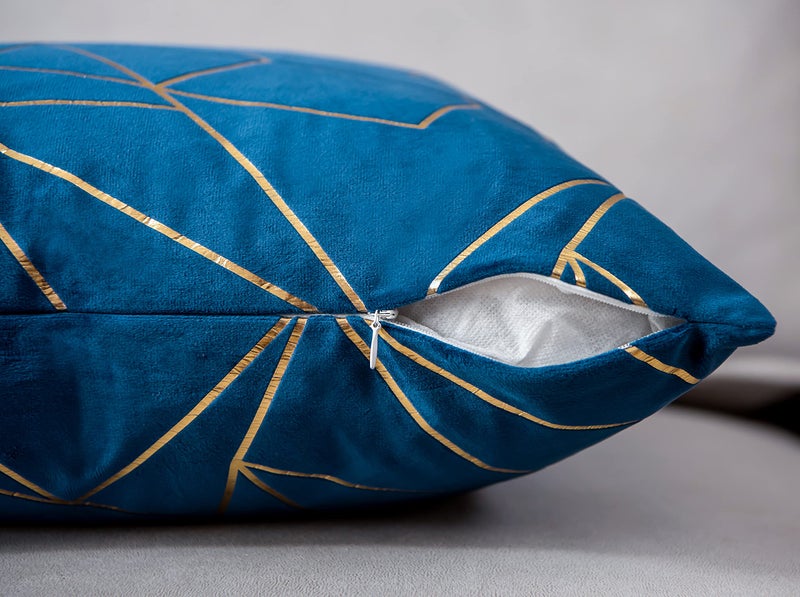 YONGLIU YONGLIU Throw Pillow Covers Velvet Decorative 2 Packs Ultra-Soft Cushion Case for Christmas Sofa Bedroom Car Living Room (Galaxy Blue  16""X16"")  - Image 5