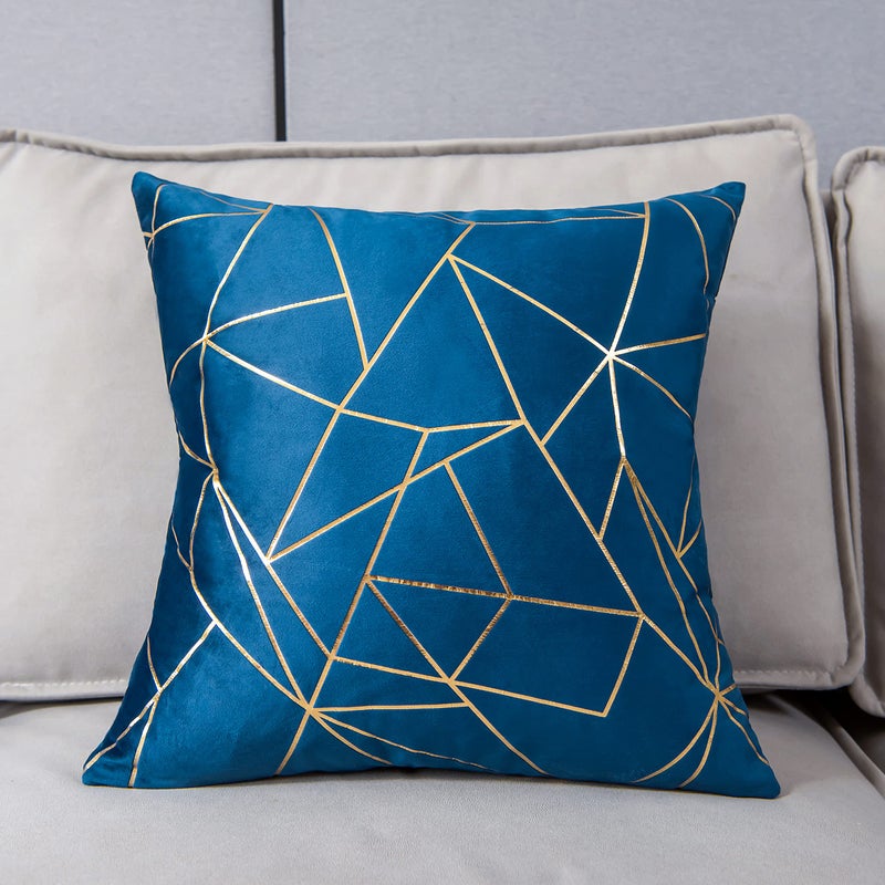 YONGLIU YONGLIU Throw Pillow Covers Velvet Decorative 2 Packs Ultra-Soft Cushion Case for Christmas Sofa Bedroom Car Living Room (Galaxy Blue  16""X16"")  - Image 2