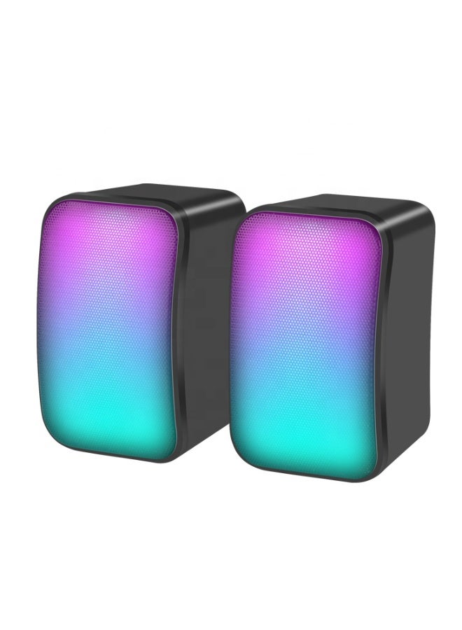Kisonli X17 Colorful USB 2.0 Wired USB Desktop Home Use Computer Speakers Gaming Speaker - Image 2