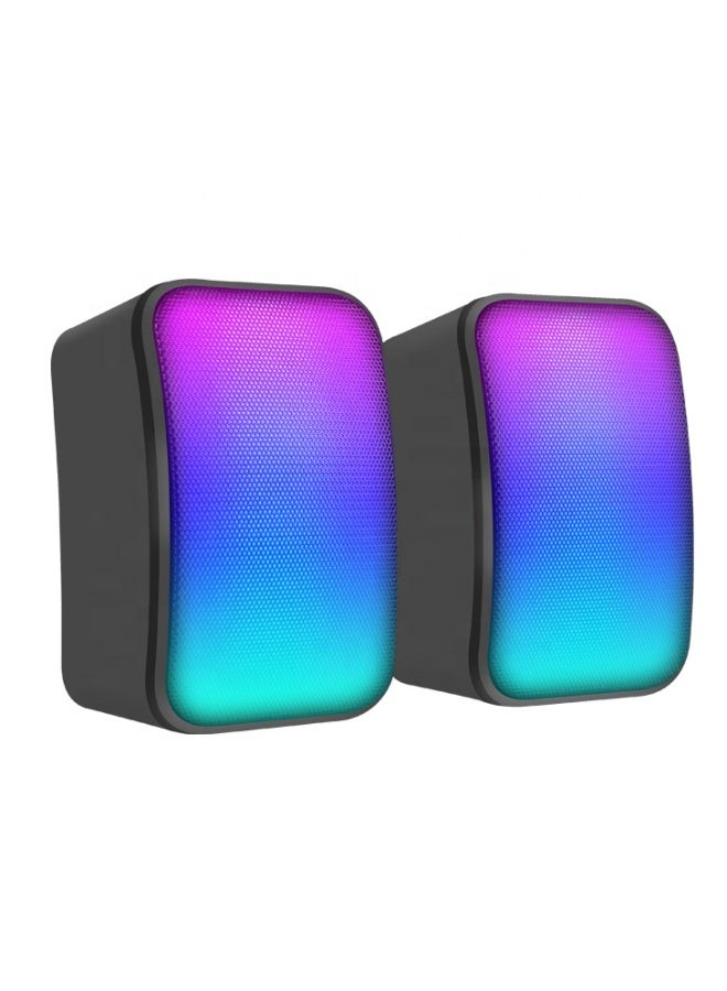 Kisonli X17 Colorful USB 2.0 Wired USB Desktop Home Use Computer Speakers Gaming Speaker - Image 1