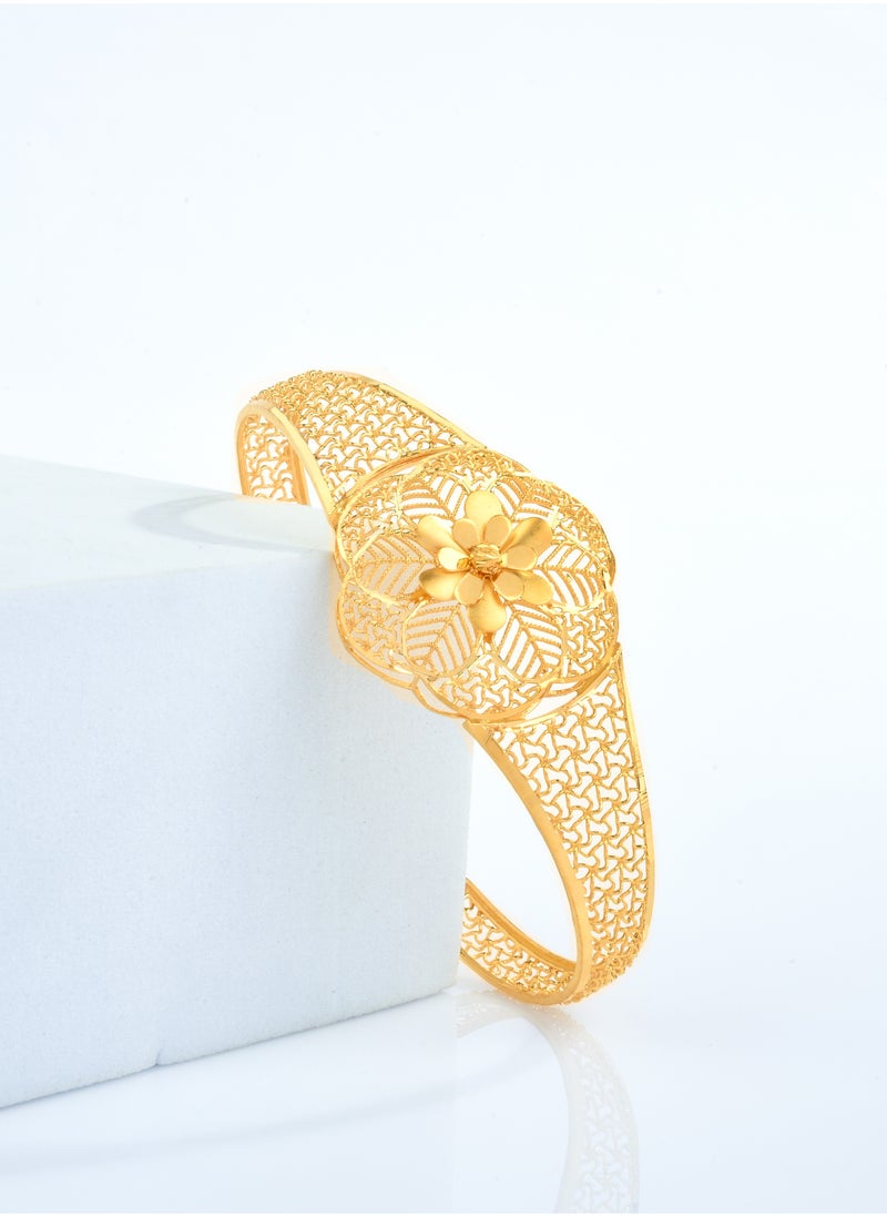 BAFLEH JEWELLERY Royal Radiance: Temple-Inspired 22kt Gold Bangles with Intricate Detailing  - Image 2