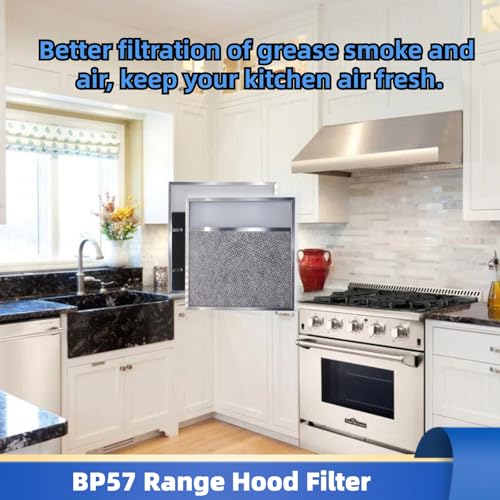 QKWL BP57 Range Hood Filter with Light Lens 11-3/8 x 11-3/4 In 1-Pack Stove Hood Vent Aluminum Grease Air Filter for Broan-NuTone 43000 Series Kitchen Exhaust Range Hood - Image 5