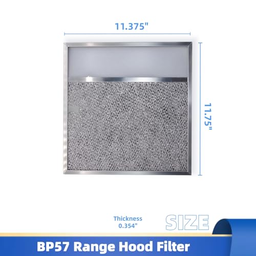 QKWL BP57 Range Hood Filter with Light Lens 11-3/8 x 11-3/4 In 1-Pack Stove Hood Vent Aluminum Grease Air Filter for Broan-NuTone 43000 Series Kitchen Exhaust Range Hood - Image 3