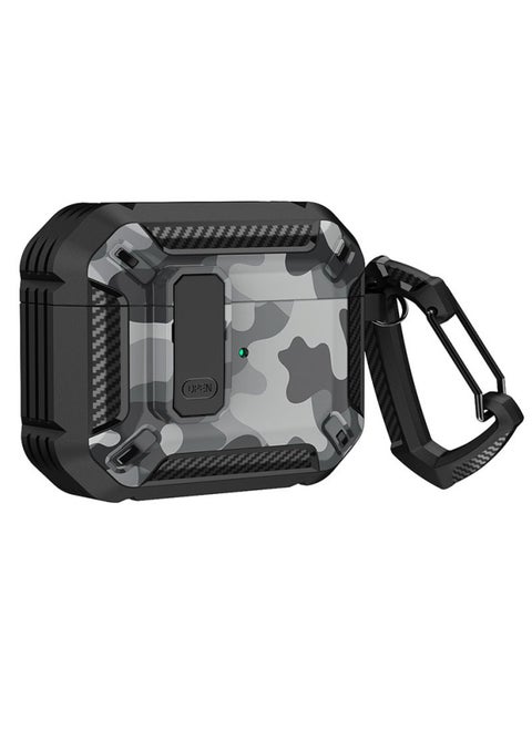 Camouflage AirPods Pro Protective Case Soft Shell Full Cover Customized Design Bluetooth Earphone Cover For Apple 3rd Generation-Color:black Camouflage Gray-Applicable Model:AirPods 3