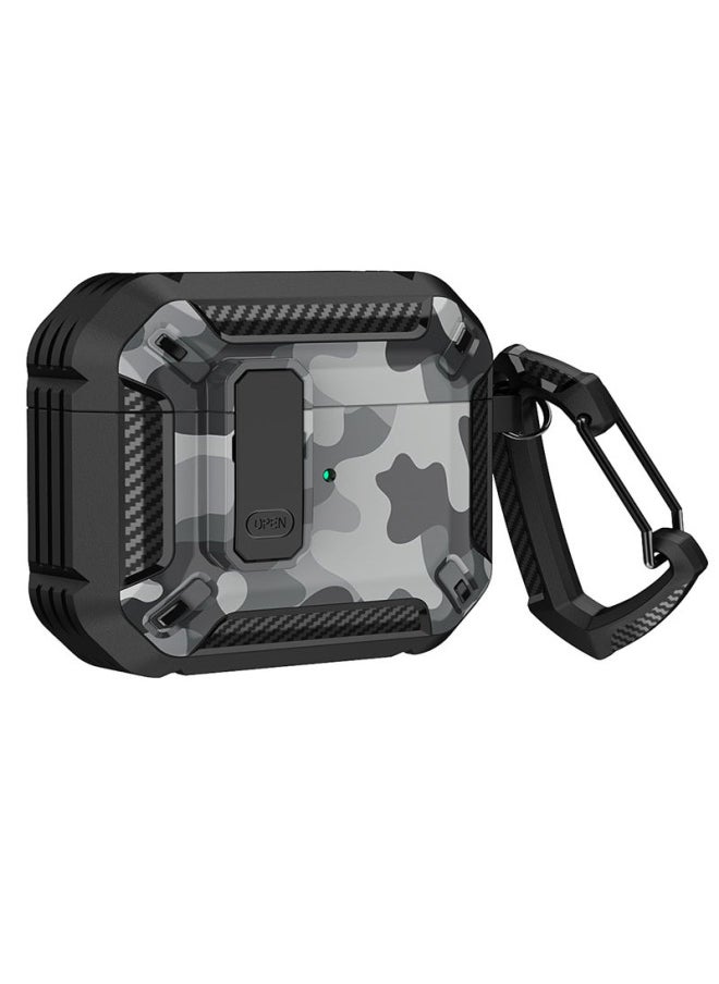 Generic - Camouflage AirPods Pro Protective Case Soft Shell Full Cover Customized Design Bluetooth Earphone Cover For Apple 3rd Generation-Color:black Camouflage Gray-Applicable Model:AirPods 3 - Image 1