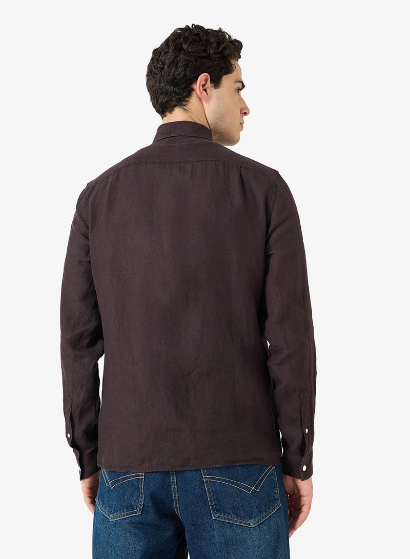 LACOSTE Regular Fit Linen Shirt - Image 2