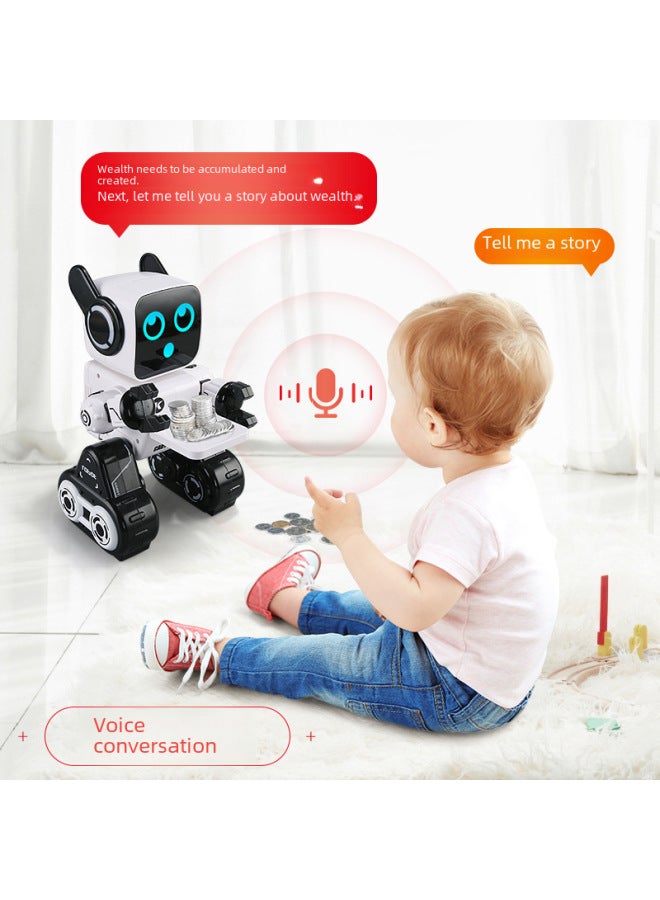 JJRC Explosions Children's Early Education Voice APP Dialogue Robot التحكم عن بعد برمجة ذكية لعبة مالية روبوت - اللون: K10 White Deluxe Edition يمكن التحكم فيها عن طريق التطبيق - Image 4