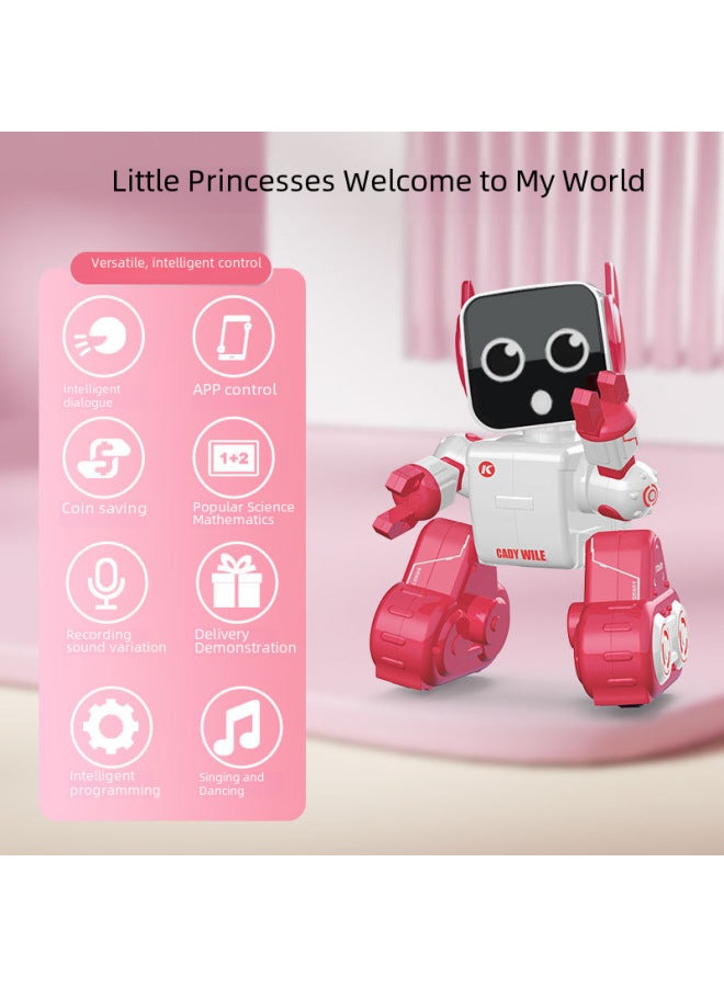 JJRC Explosions Children's Early Education Voice APP Dialogue Robot التحكم عن بعد برمجة ذكية لعبة مالية روبوت - اللون: K10 White Deluxe Edition يمكن التحكم فيها عن طريق التطبيق - Image 5