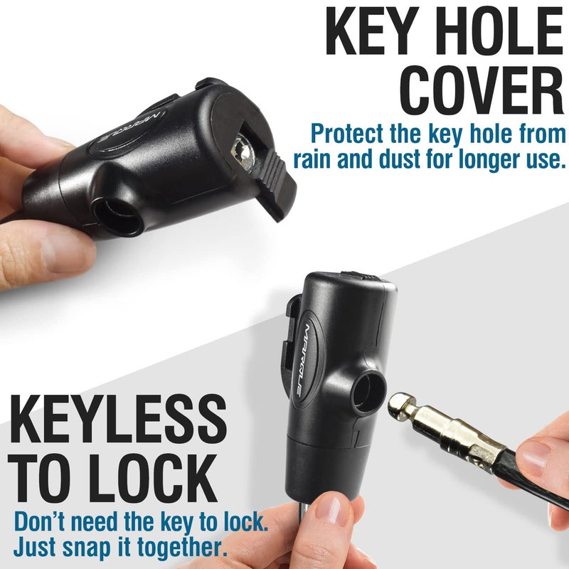 MARQUE Bike Lock with Key â€“ 7FT 3/8â€ Straight Cable Locks with Keys, Anti-Theft Security Cable for Bicycles, Scooters, Kayaks, Paddle Boards, Gates - Image 3