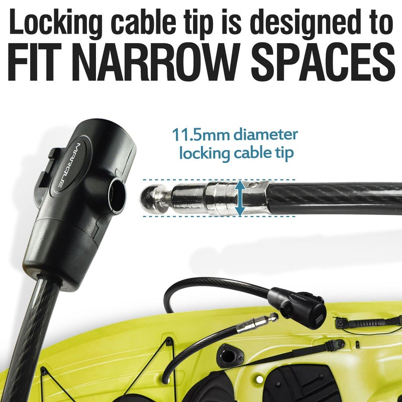 MARQUE Bike Lock with Key â€“ 7FT 3/8â€ Straight Cable Locks with Keys, Anti-Theft Security Cable for Bicycles, Scooters, Kayaks, Paddle Boards, Gates - Image 2