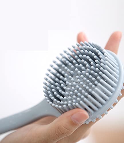 NILKANTH NIL KANTH UltraSoft Silicone Back Scrubber Shower Bath Body Brush with a Long Handle 100 BPAFree Hypoallergenic EcoFriendly Blue - Image 3