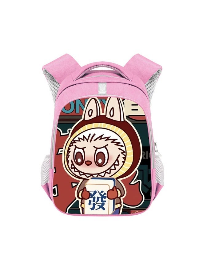 Labubu Backpack Student Large Capacity High-end Backpack Children's Wear-resistant Polyester Backpack 36*26*13CM - Image 1