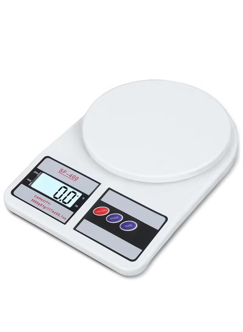 ACLIX Electronic Digital Kitchen Food Scale Gram and Ounce Weight Measurement for Cooking, Baking, Help You Achieve Your Diet, Health Goals, LCD Display (White) - Image 1
