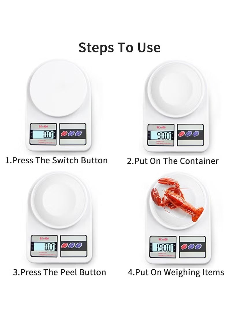 ACLIX Electronic Digital Kitchen Food Scale Gram and Ounce Weight Measurement for Cooking, Baking, Help You Achieve Your Diet, Health Goals, LCD Display (White) - Image 4