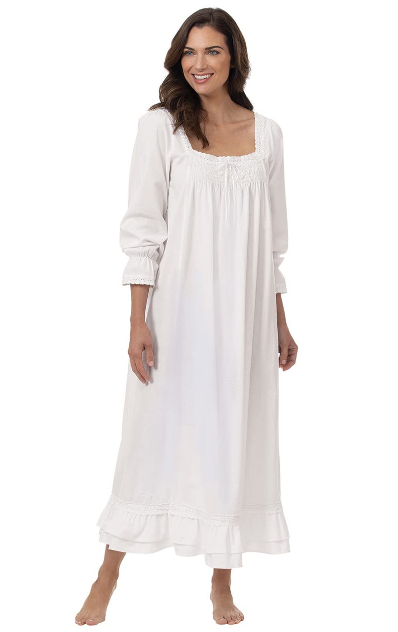 The 1 for U Victorian Nightgown - Womens Nightgowns Cotton, White, LG - Image 1