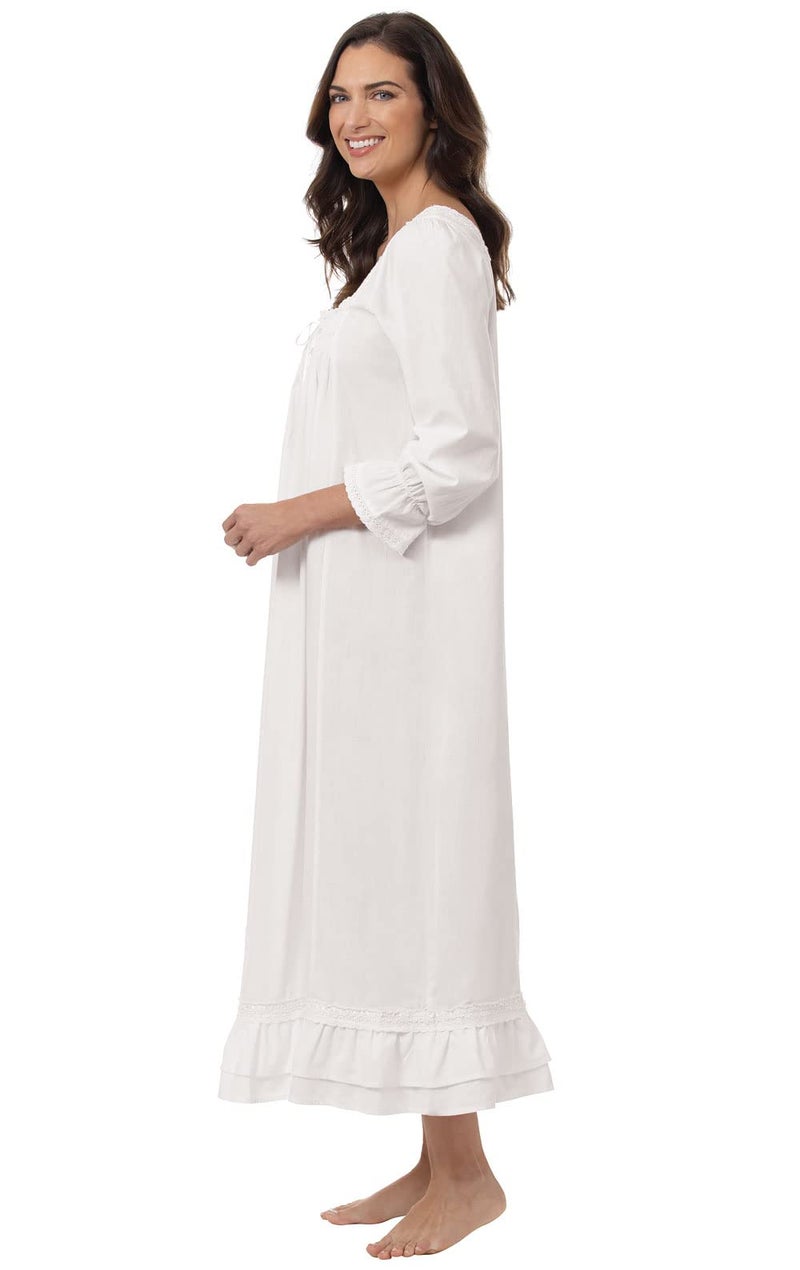 The 1 for U Victorian Nightgown - Womens Nightgowns Cotton, White, LG - Image 3