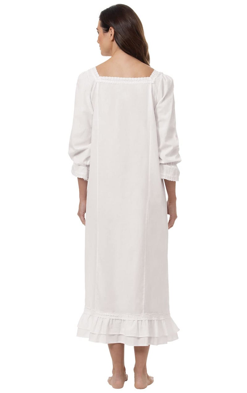 The 1 for U Victorian Nightgown - Womens Nightgowns Cotton, White, LG - Image 2