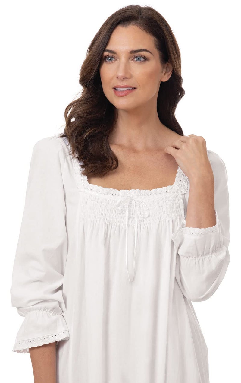 The 1 for U Victorian Nightgown - Womens Nightgowns Cotton, White, LG - Image 4
