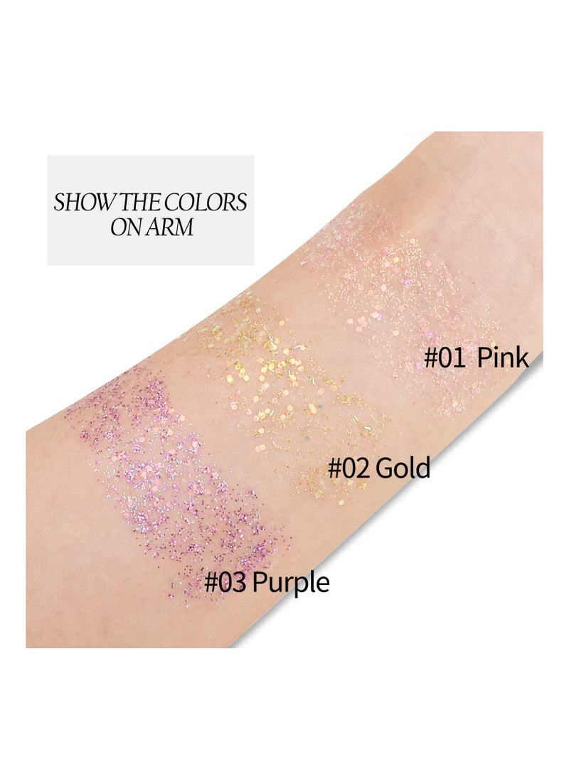 Generic Sequins Chunky Glitter, Glitter Stick for Body and Face, Long Lasting Hair Painting Glitter Sequin, Sparkling Gel, for Festival Party Makeup Easy to Apply, Face Hair Long Lasting Sparkling  - Image 3