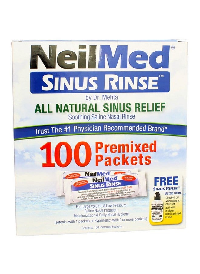 NeilMed Sinus Rinse All Natural Relief Premixed Refill Packets 100 Each (Pack Of 3)  - Image 2