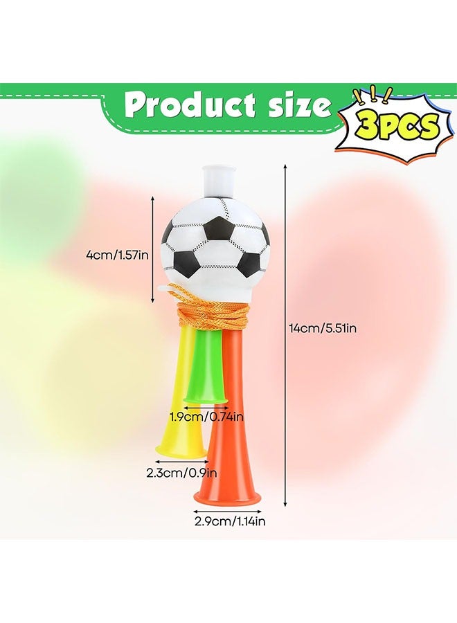 Geustos 3 Pieces Stadium Trumpet for Child, Football Trumpet, Toys for Supporter Horn, for Children Adults Stadium Football Fans Theme Party World Cup (Random Colour) (13 cm) - Image 2