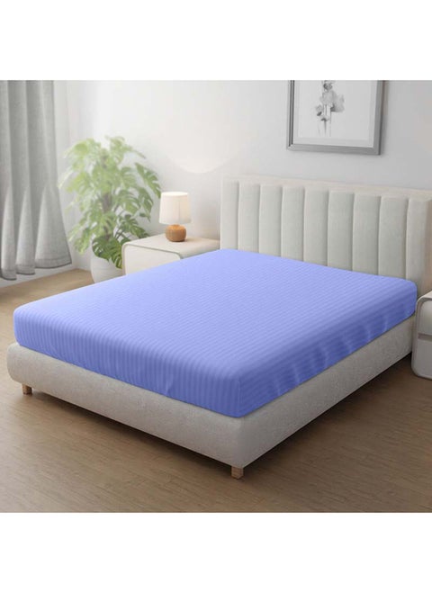 Stripe Microfiber Lavender Fitted Sheet Double 120x200 cm