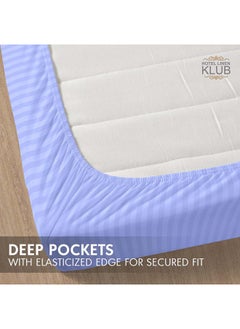Hotel Linen Klub Stripe Microfiber Lavender Fitted Sheet Double 120x200 cm  - Image 3