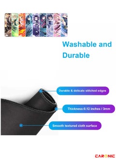 CARONIC Large Gaming Mouse Pad with Superior Micro Weave Cloth Extended Desk Mousepad with Stitched Edges Non-Slip Base Water Resist Keyboard Pad For Gamer And Office Home Carl M1407  - Image 4