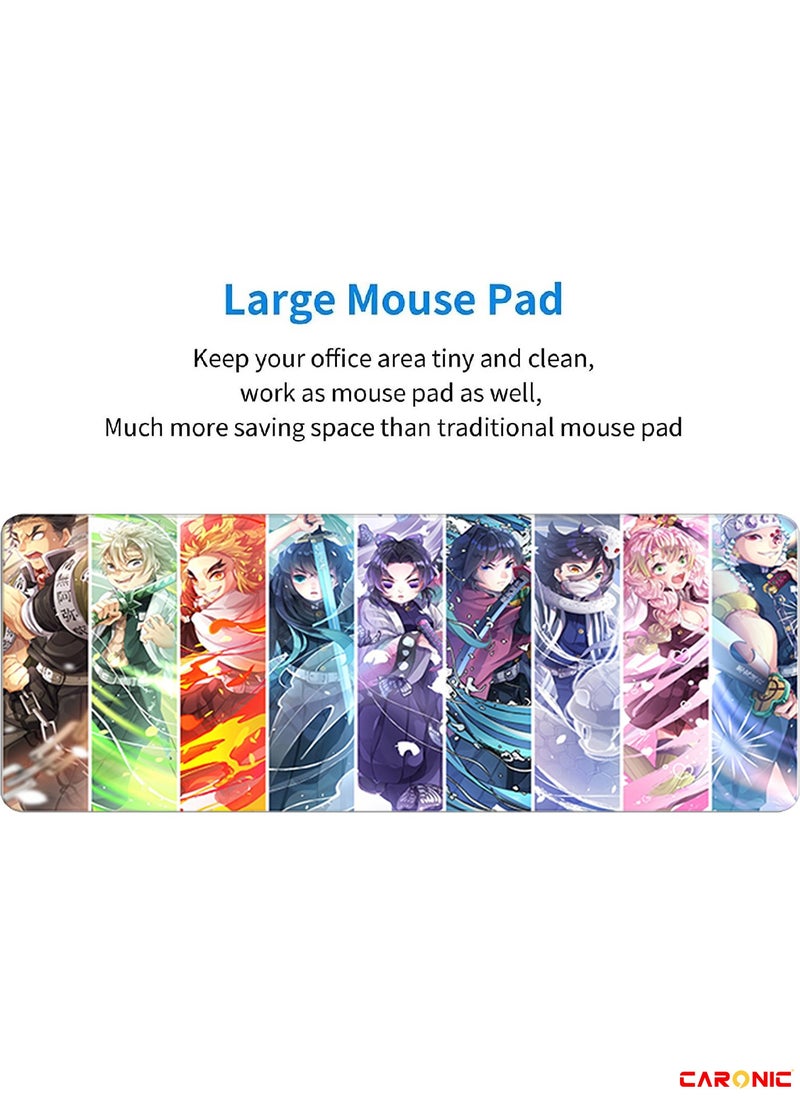 CARONIC - Large Gaming Mouse Pad with Superior Micro Weave Cloth Extended Desk Mousepad with Stitched Edges Non-Slip Base Water Resist Keyboard Pad For Gamer And Office Home Carl M1407 - Image 1