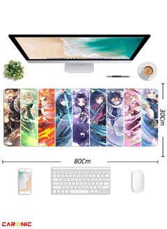 CARONIC Large Gaming Mouse Pad with Superior Micro Weave Cloth Extended Desk Mousepad with Stitched Edges Non-Slip Base Water Resist Keyboard Pad For Gamer And Office Home Carl M1407  - Image 3