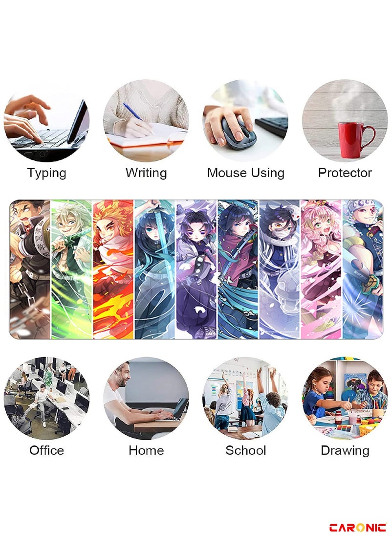 CARONIC - Large Gaming Mouse Pad with Superior Micro Weave Cloth Extended Desk Mousepad with Stitched Edges Non-Slip Base Water Resist Keyboard Pad For Gamer And Office Home Carl M1407 - Image 1