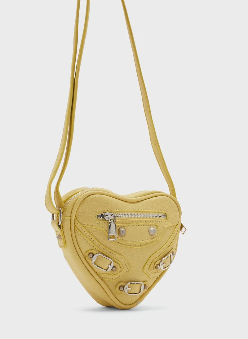Ginger Heart Shape Crossbody Bag