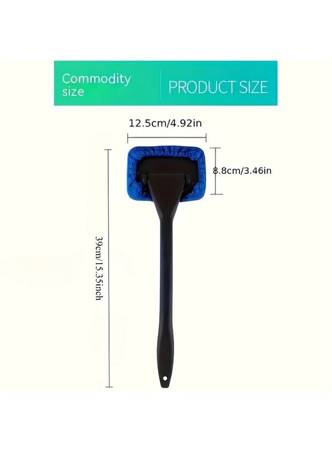 Black Car Cleaning Brush Extra Long Soft Bristle Windshield Water Scraper Dual Purpose 1pc - Image 5