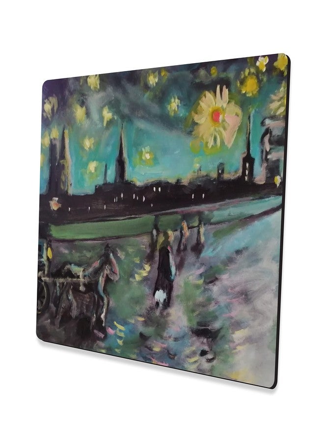 Paper Plane Design - Art Mousepad - Anti Skid Non Slip Rubber Mouse Pad with Famous Fine Art Paintings Size - 9 x 7 inches.d9