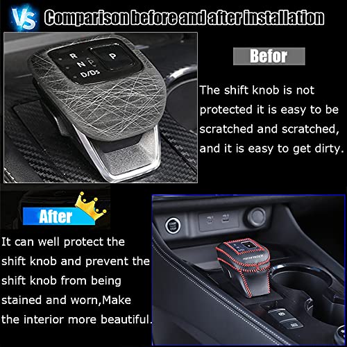 Kakash Custom Interior Accessories for Nissan Pathfinder 2022 2023 Leather Automatic Gear Shift Knob CoverTransimission Boots Shift Lever Leather SheathCarbon Fiber Style - Image 3