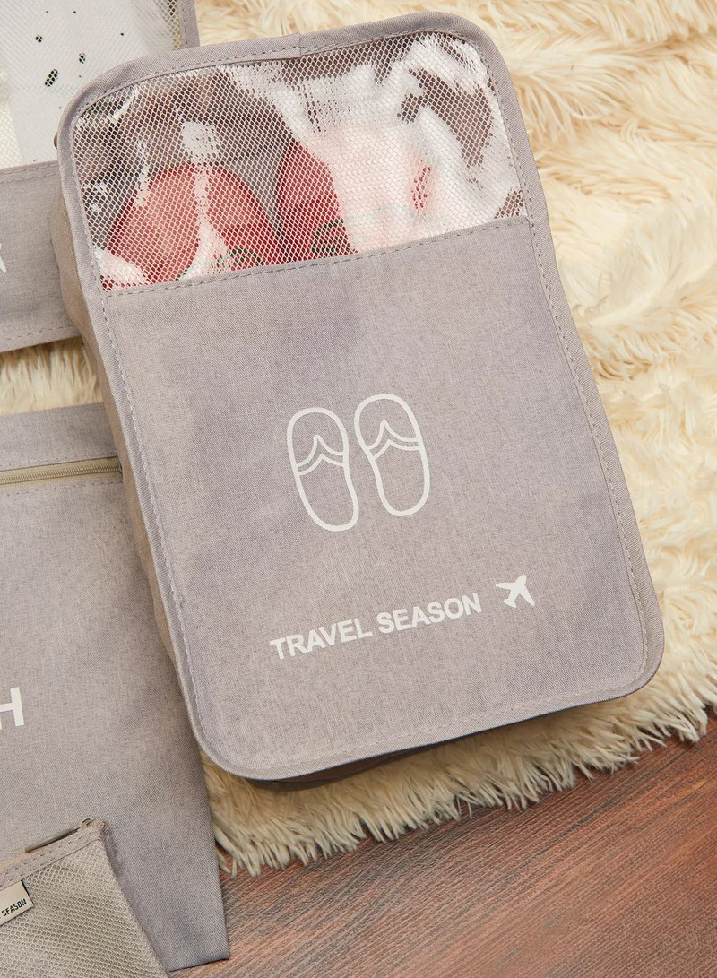 AURORA Grey Set Of 7 Travel Packing Bags