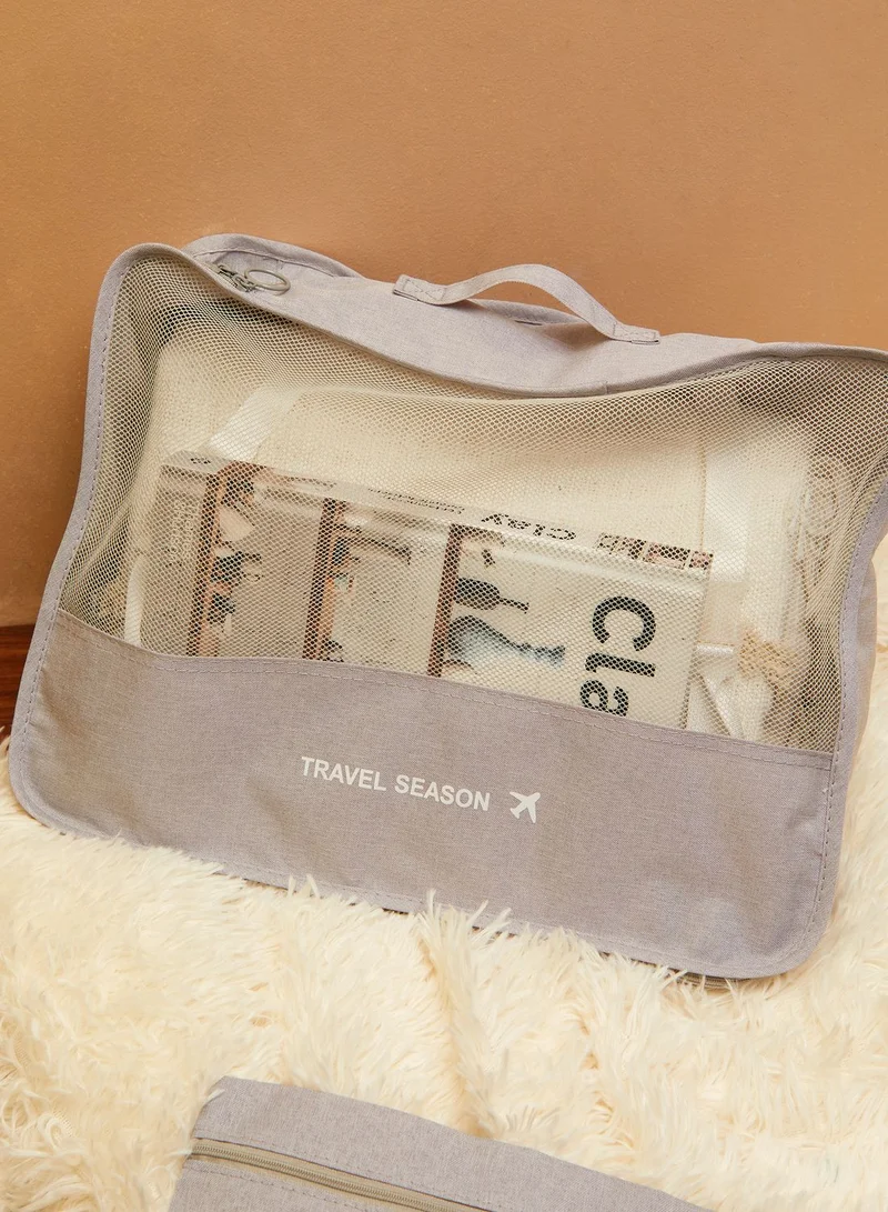 AURORA Grey Set Of 7 Travel Packing Bags