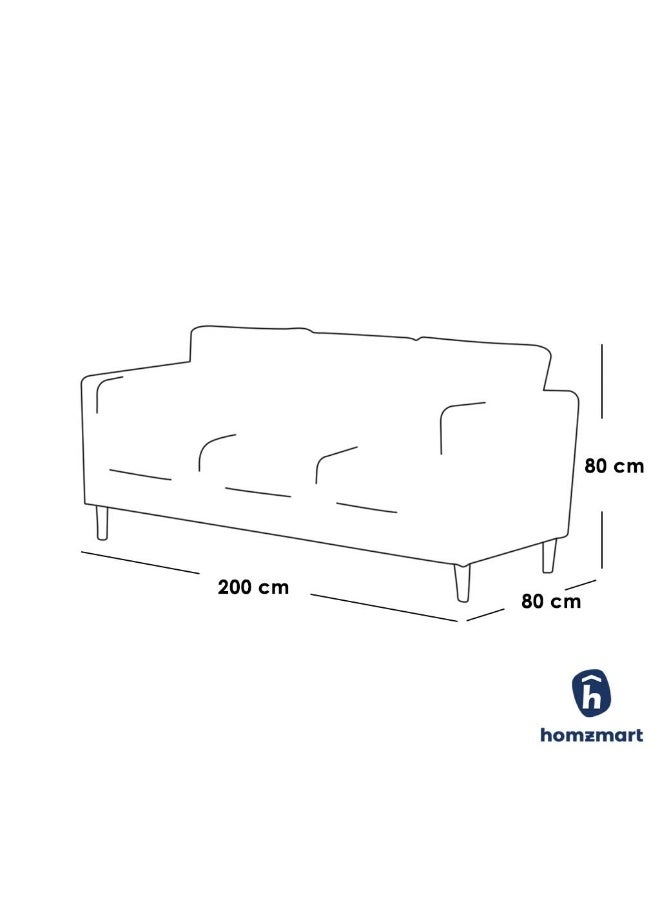 Homzmart Swedish Wood and Linen 3 Seaters Sofa - Brown - Image 3