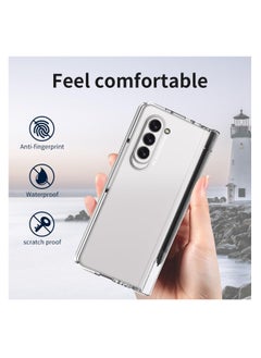 Aookay Protective Case for Samsung Galaxy Z Fold 6 with Pen and Pen Holder, Hinge Protective Case with Built-in Screen Protector, Ultra-thin Shockproof Protective Case for Z Fold 6 [Not Original Pen] (Clear)  - Image 4