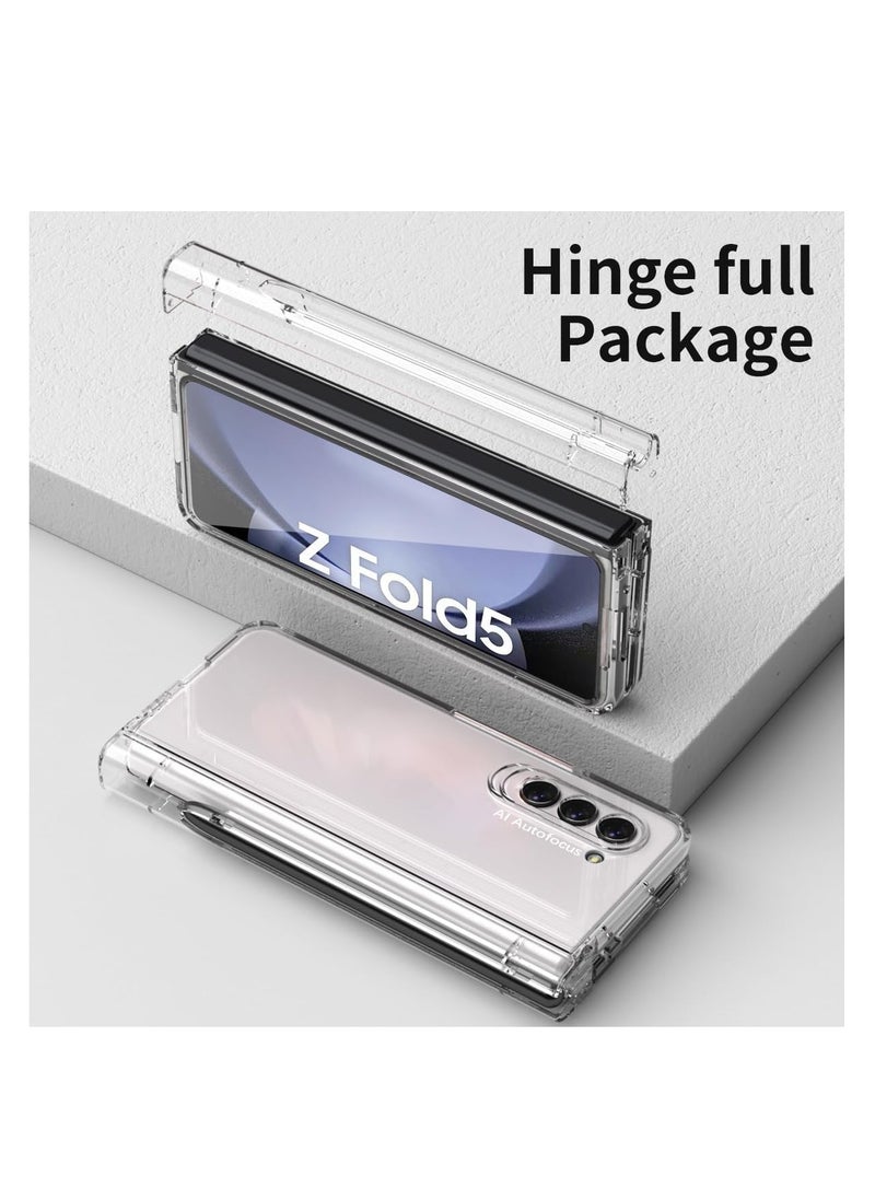 Aookay - Protective Case for Samsung Galaxy Z Fold 6 with Pen and Pen Holder, Hinge Protective Case with Built-in Screen Protector, Ultra-thin Shockproof Protective Case for Z Fold 6 [Not Original Pen] (Clear) - Image 1