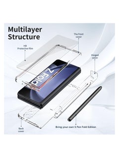 Aookay Protective Case for Samsung Galaxy Z Fold 6 with Pen and Pen Holder, Hinge Protective Case with Built-in Screen Protector, Ultra-thin Shockproof Protective Case for Z Fold 6 [Not Original Pen] (Clear)  - Image 2