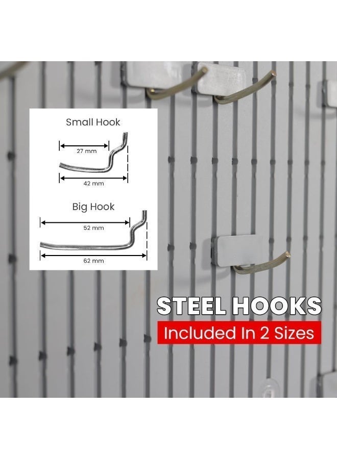 Alkon Multi Display Pegboard (MDB500) for Garage Tool Storage | Office | Workshop | Factory | Organization | Hooks | Kitchen | Shop | Home | DIY, Grey | Peg Board Wall Mount | Tool Peg Board| - Image 3