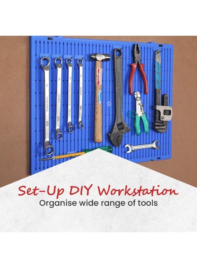 Alkon Multi Display Pegboard (MDB500) for Garage Tool Storage | Office | Workshop | Factory | Organization | Hooks | Kitchen | Shop | Home | DIY, Grey | Peg Board Wall Mount | Tool Peg Board| - Image 5