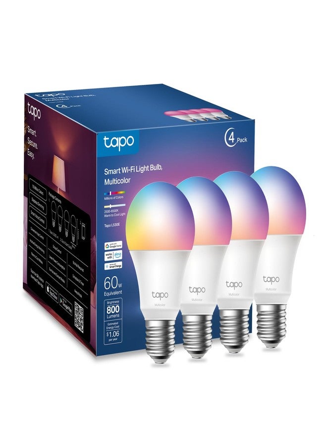 Tapo Smart Wi-Fi Light Bulb, Multicolor, 4-Pack - Image 1