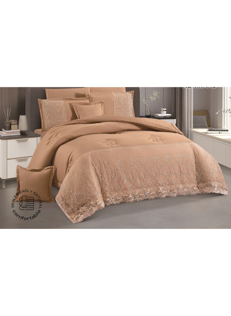 مارك مفرش نفرين فخم ملكي عرائسي نفرين بتصميم الدانتيل من خامه الميكروفايبر مقاس 240*260 سم - Image 1